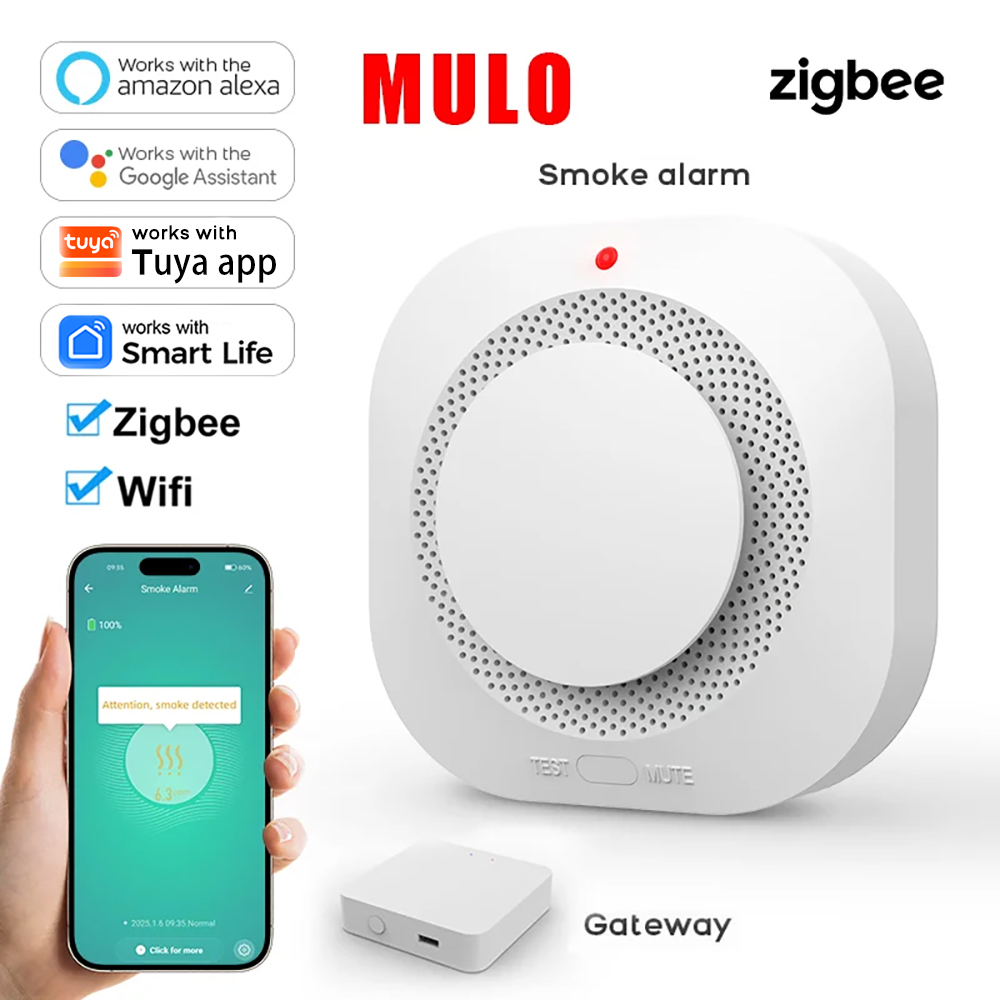 Smoke Detector Interconnected - Rilevatore di Fumo Intelligente ZigBee WiFi,